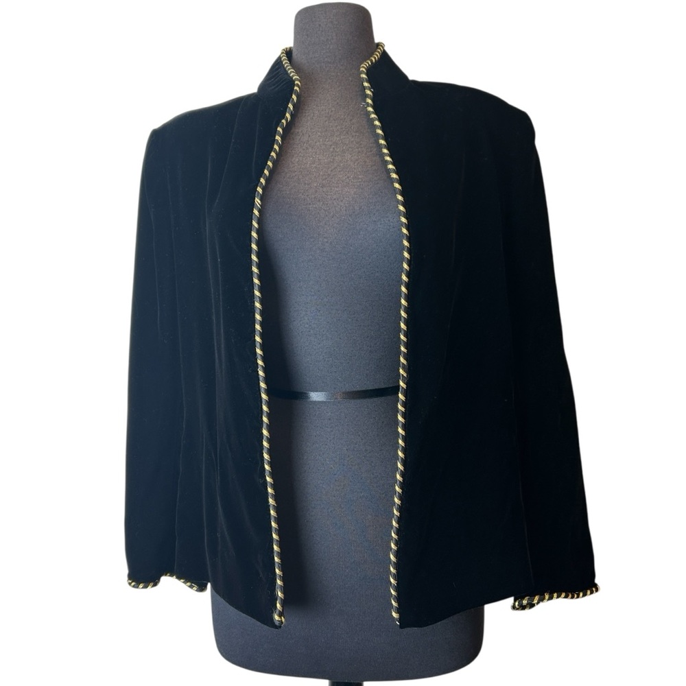Vintage Courtwell Faux Velvet‑Like Feel Jacket Blazer – Size Large
